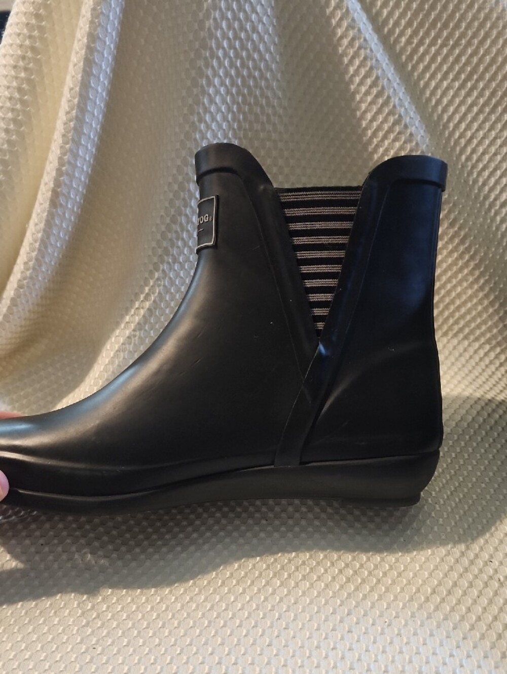 London Fog Black Matte Ankle Rain Boots - Picture 5 of 11